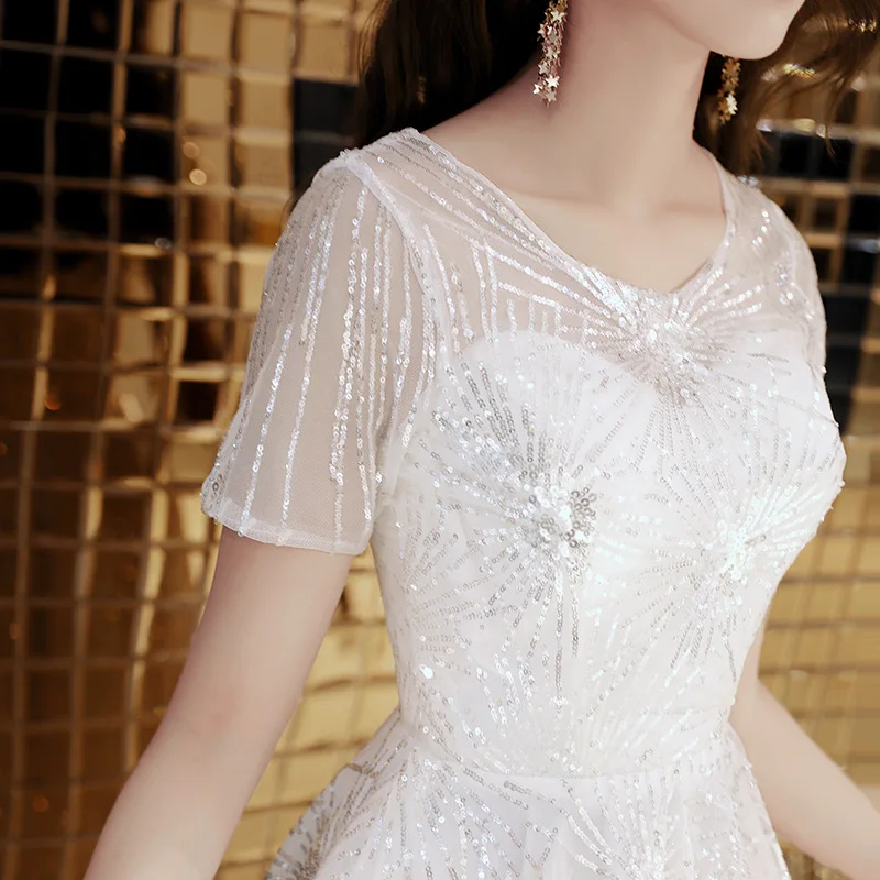 Белые женские вечерние платья с круглым вырезом и коротким рукавом Cheongsam, восточные Свадебные платья Qipao, элегантные длинные платья Vestido XS-XXL