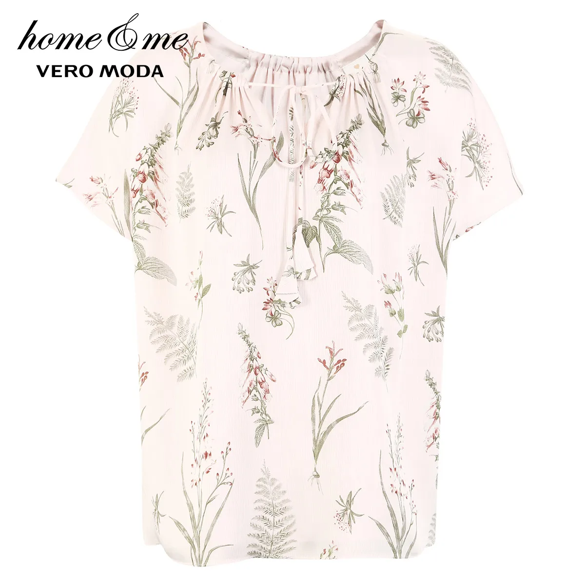 Chintz rose Vero Moda Женская одежда для отдыха с короткими рукавами и завязками в сложенном стиле | 3191P9503 - Цвет: Chintz rose