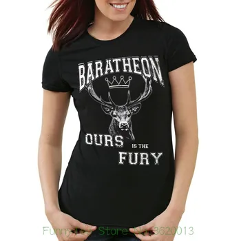 

Women's Tee Baratheon Damen black Ours Is The Fury College Thrones Of Game Bluray Hirsch Designer Women's Colors