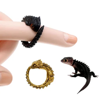 

Free shipping Personality ring male trend original cute small animal jewelry lizard ring creative jewelry retro ring female