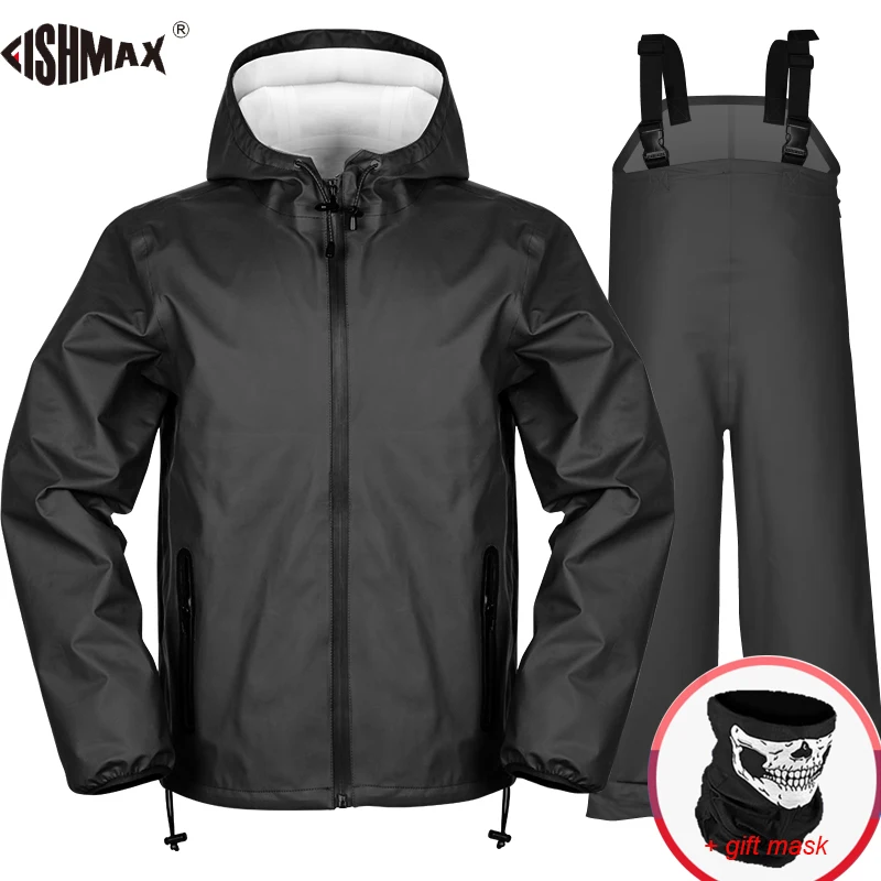 Men's Motorcycle Raincoat Suit Pants Set Fishing Clothes with hat Overalls