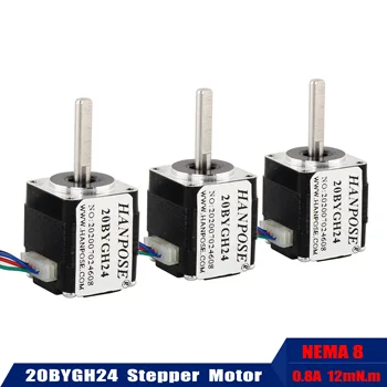 

Nema8 mini Stepper motor 24mm 12mN.m 0.8A 1.8 degrees 20BYGH24 steper motor For 3D Printer Monitor Equipment