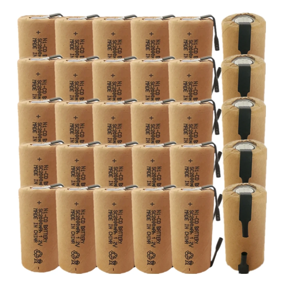 Seaspray Ni-CD 30 шт. SC2000mAh с вкладками Высокая мощность Sub C 10C 1,2 В аккумуляторная батарея для электроинструментов электрическая отвертка