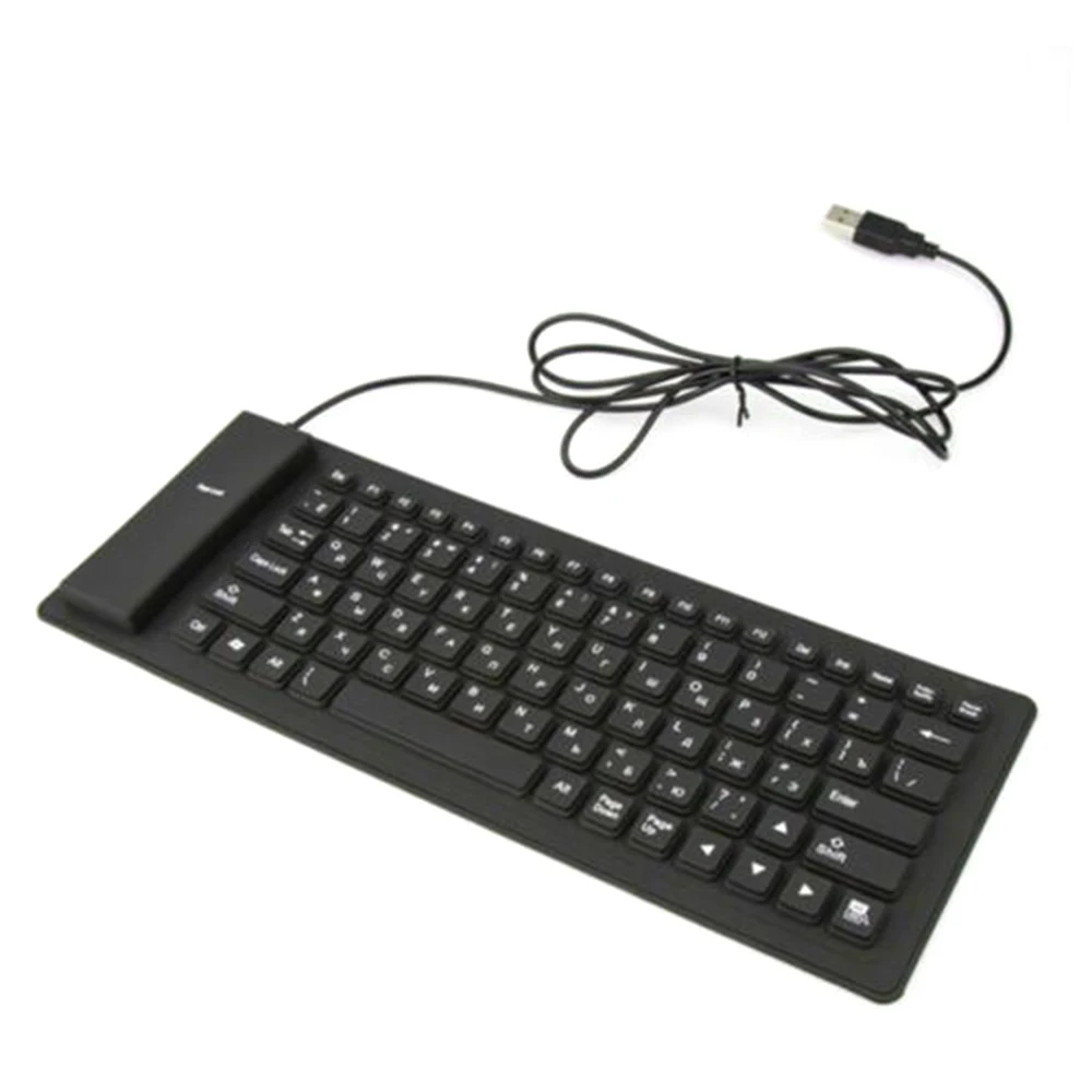 Черная складная клавиатура ультратонкий тихий маленький размер 85 клавиш Мини Мультимедиа USB клавиатура для ноутбука ПК