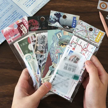 

30 pcs Retro Travel Stamp Bullet Journal Sticky Notes Memo Pad Diary Japanese Stationary Scrapbook Decorative N Times Sticky