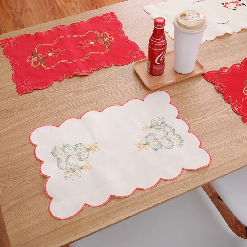 

Christmas Placemat Cup Mat Silicone Mat Dining Table Mat Individual Tablecloth For Table Family Christmas Eve Xmas