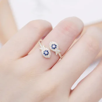 

New Arrive Shiny Gem Crystal Ring Bague Romantic Fish CZ Wedding High Grade Finger Bijoux Exquisite Sparking Jewelry Pendant