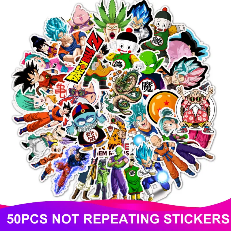 

50pcs/Pack Cartoon Anime DRAGON BALL Stickers Waterproof PVC Laptop Travel Suitcase Motorcycle Car Styling Vsco Sticker Toy