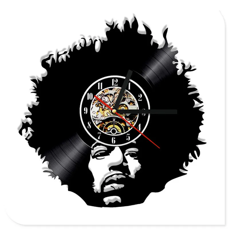Jimi Hendrix 3D ручной работы художественное зеркало настенные часы виниловая запись наклейка для стены в виде часов домашний декор поддержка Прямая