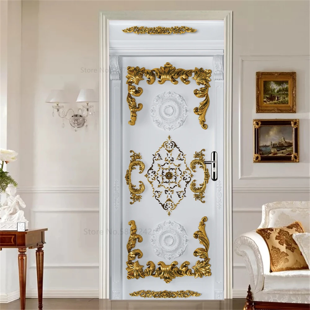 alívio mulher porta adesivos para quarto de entrada banheiro esculpida flor papel parede europeu decoração vinyls design moderno