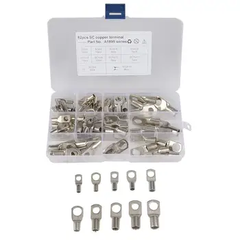 

82Pcs/set Bolt Hole Copper Terminals Set Wire Terminals Connector Cable Lugs Low Voltage Connector