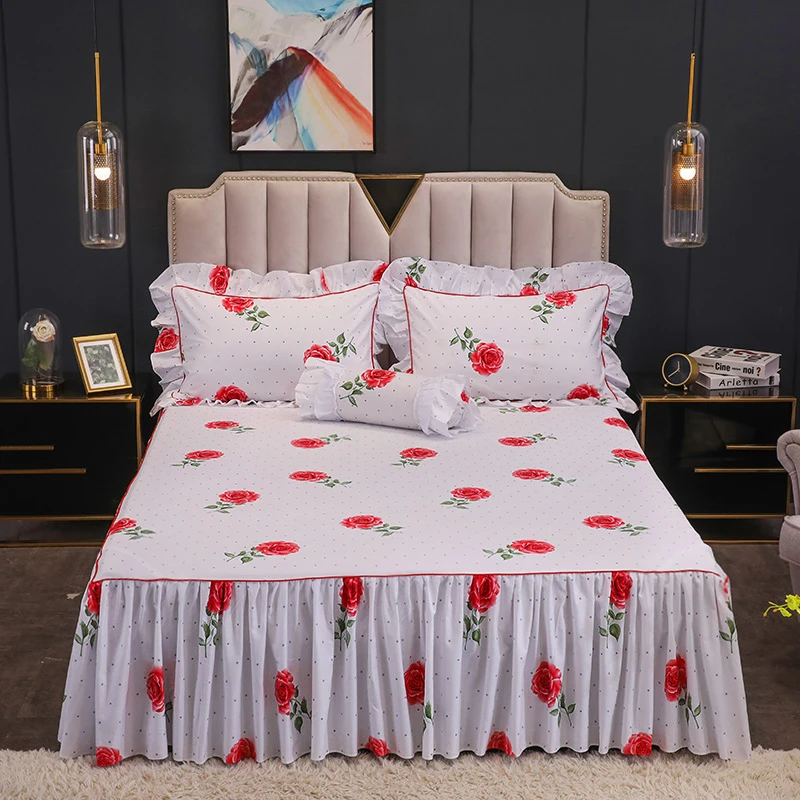 bed skirt and pillow sham set