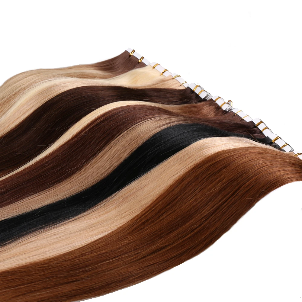 Extensiones de cabello de la máquina del pelo humano de Remy Invisible de la trama de la piel del adhesivo 2,5 g/unid 16 18 20 22 pulgadas de cinta en la extensión del pelo de 20pc