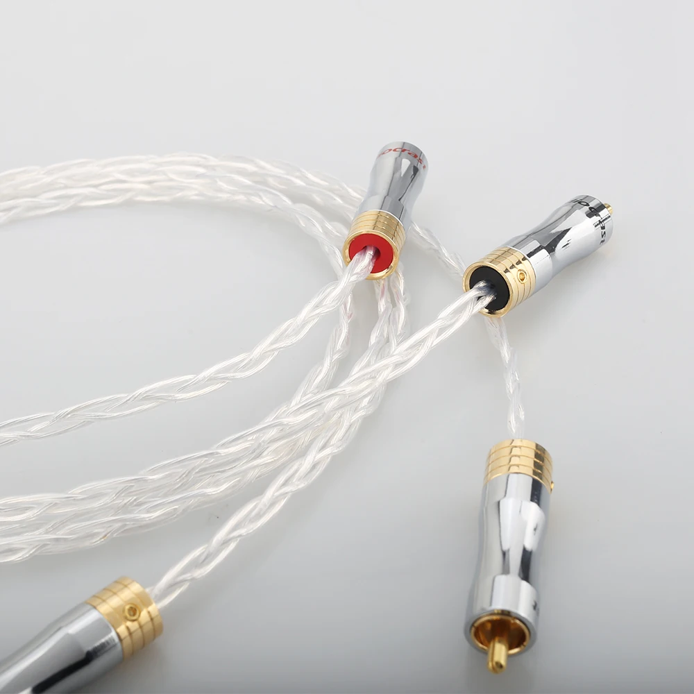 Hi Fi 8N OCC медный посеребренный кабель RCA к штекер мужчине аудиокабель|Кабели VGA| |