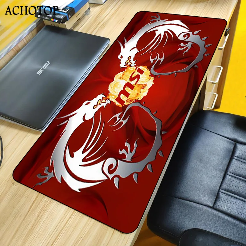 

Red Dragon Mouse Pad Black lock edge computer desk mat speed rubber anti slip mouse pad XXL