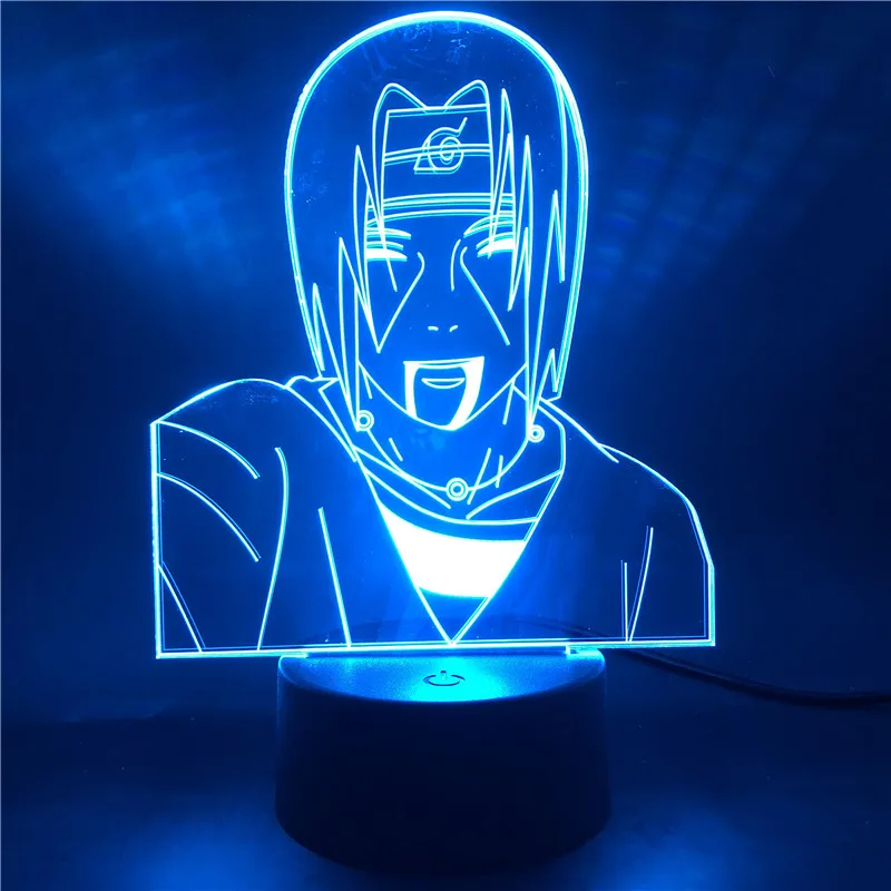 Anime Naruto Figures Uchiha Itachi LED Night Light for Children Colorul Naruto 3D Light Nightligh for Kids Bedroom Decor Gifts