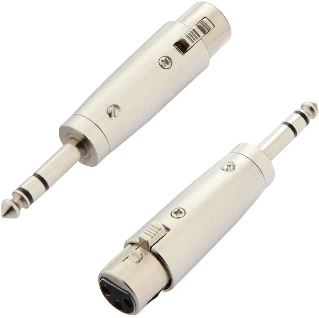 4 Pcs XLR 3 Pin Female to 6.35mm 1/4" Female Stereo Audio Mic Adapter Converter 