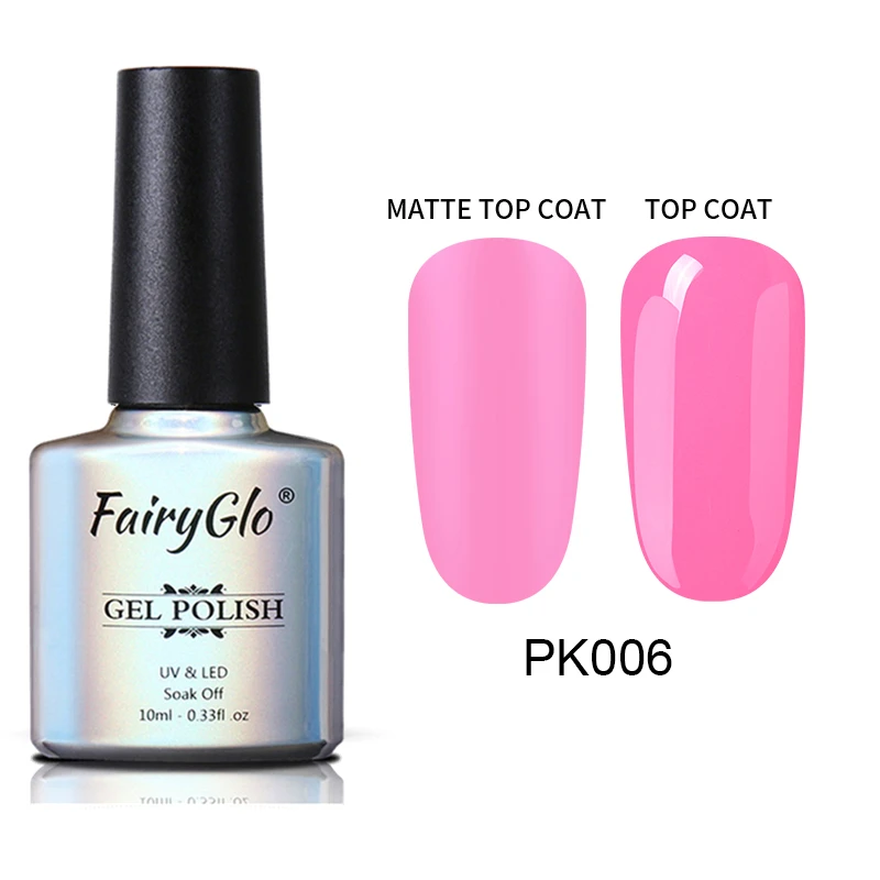 FairyGlo 10 мл Матовый верхний слой фиолетового цвета из серии, гель, лак для ногтей, био-Гели Soak Off Гель Лаки полу Перманентный лак для ногтей лак - Цвет: PK006