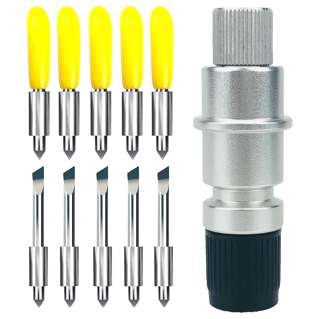 

10pcs 30 Degree CB15 Vinyl Cutter Plotter Blades +1pc Blade Holder for Graphtec Silhouette Cameo 3 2 1 Portrait 1 2High Quality