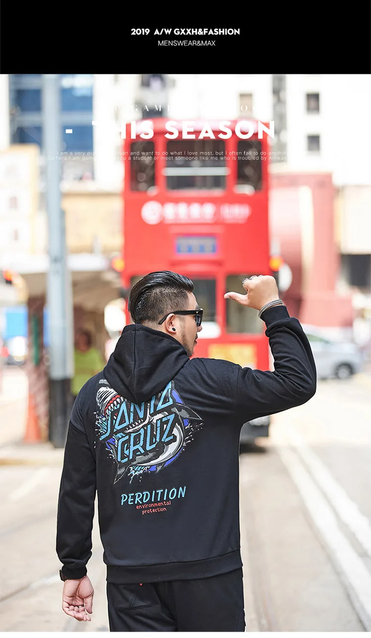 GXXH Sweatshirts men casual hoodies autumn new Hip Hop hooded pullover joggers hoodie plus size 7XL 6XL 5XL 4XL 3XL XXL