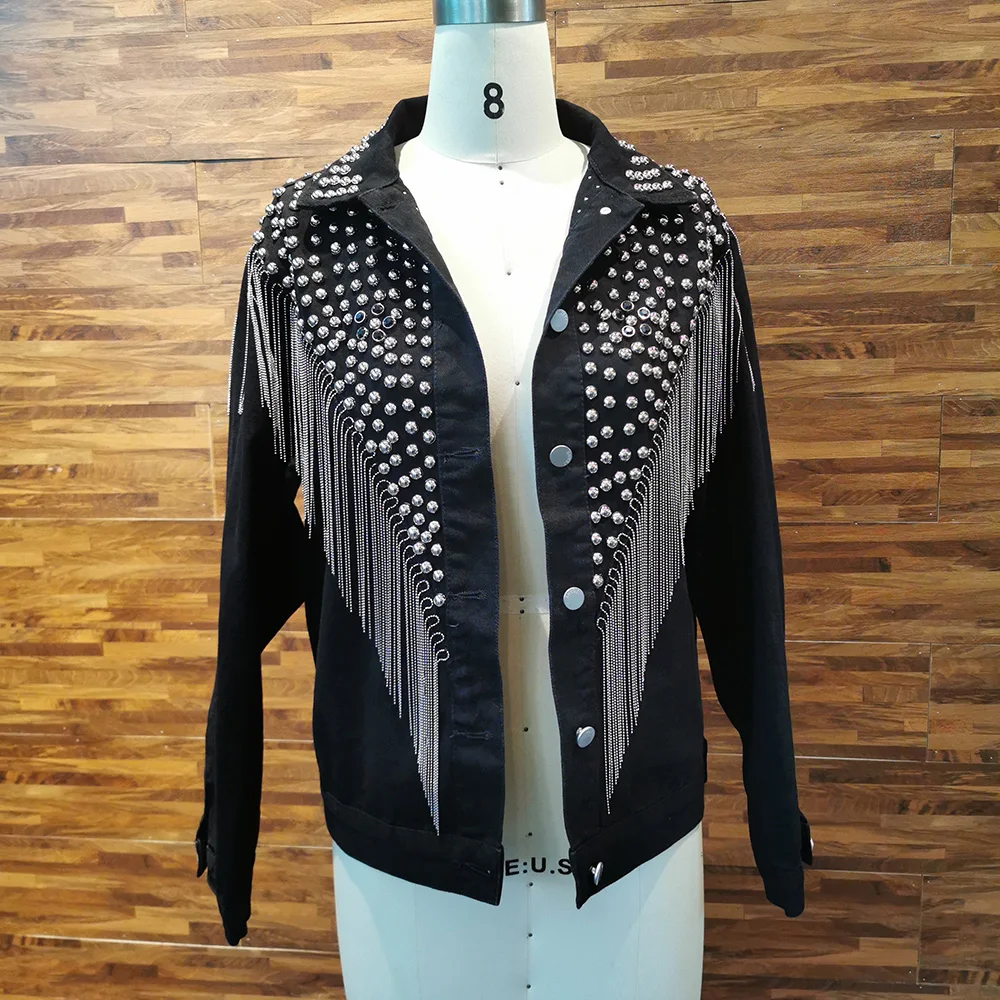 FREE SHIPPING Thick Beaded Outwear Overcoats Retro Chic OC0169