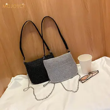 

Popular Simple Female Daily Bag Portable Women Chain Handbag Rhinestone Lady Fashion Party Chain Shoulder Bags