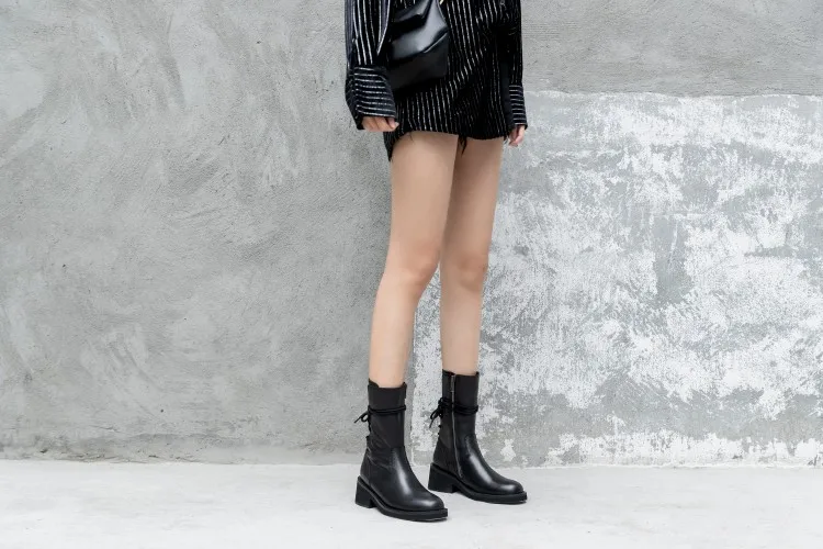 benemoda custom boots, cow leather lace around designer boots, inside leather boots