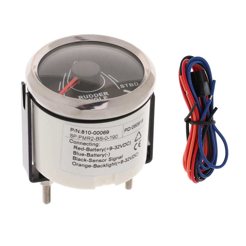 Морской угол руля с датчиком сопряжения 0-190 52 мм 900-00074 - Цвет: Black Chrome