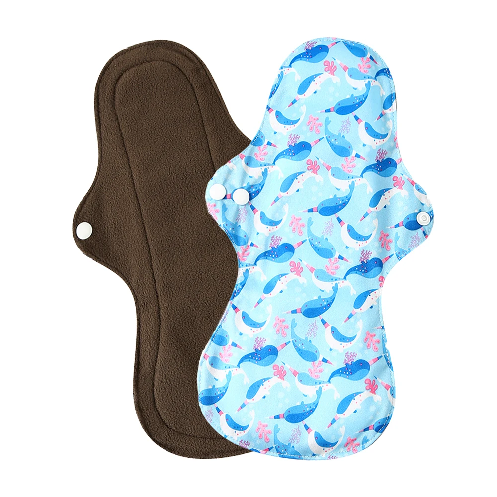 13" Printed Women Menstrual Pads Reusable Washable Cloth Sanitary Pads Organic Bamboo Inner Extra Large Night Pad 1pc