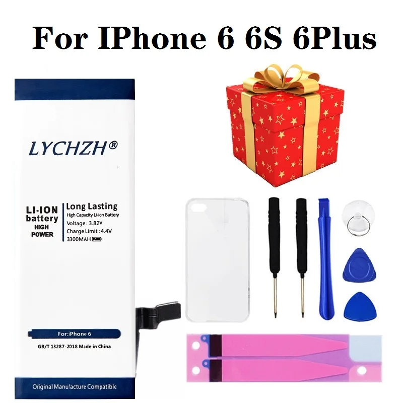 

Original Battery For iPhone 6 6G 6S Plus Battery Replacement Real High Capacity Mobile Phone Bateria Case Tools Kit 0 cycle