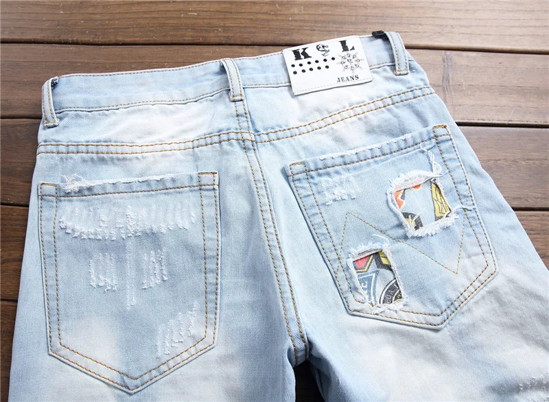 Джинсовые дизайнерские рваные джинсы высокого качества, рваные джинсы для мужчин, размер 28-38, Осень-зима, плюс бархатная уличная одежда в стиле хип-хоп, панк