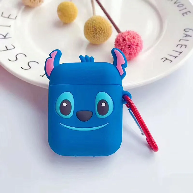 Для Apple AirPods 2 милый 3D силиконовый чехол с мультяшным рисунком, беспроводной Bluetooth чехол для наушников для Apple AirPods, защитный чехол для наушников