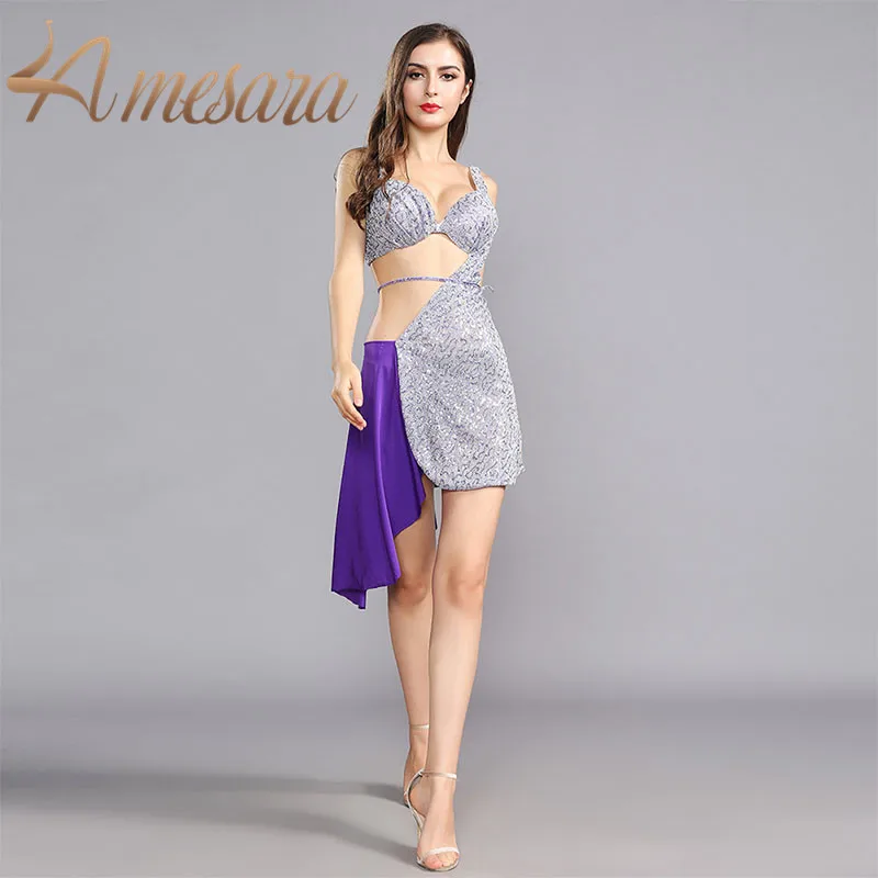 

LA MESARA 2019 New Arrival Sexy Strapless Patchwork Spaghetti Strap Club Summer Dress Party Dresses Purple 319076