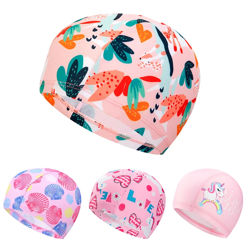 designer baby accessories 2-12T Kids Elastic Swimming Cap Boys Girls Print Swim Beanies Swimwear Hat Toddler Kids Cartoon Print Swimming Accessories designer baby accessories