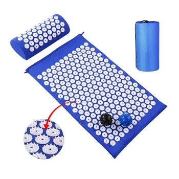 

Acupressure Massager Mat Set Back Body Foot Cushion Massage Pad Relieve Stress Pain Acupuntura Yoga Spike Mat With Pillow