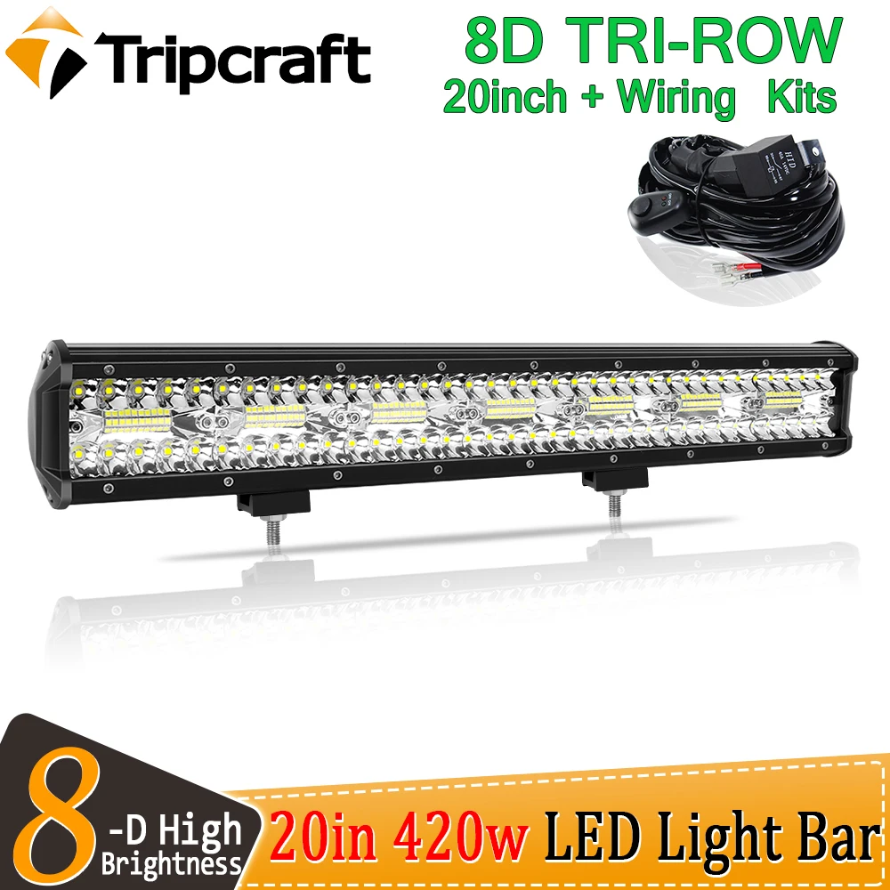 Tripcraft 3 ряда светодиодный бар 20 &quot20 дюймов светильник рабочий 420w комбо для