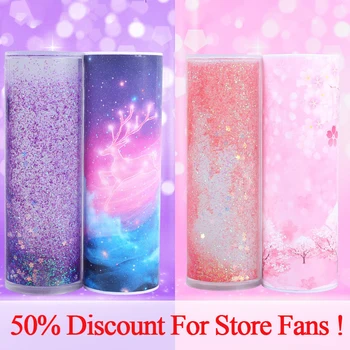 

Cute Quicksand Pencil Case Kawaii Calculator Pencil Boxs Anime Large Capacity Case For Kid Girls School Supplies Stationery