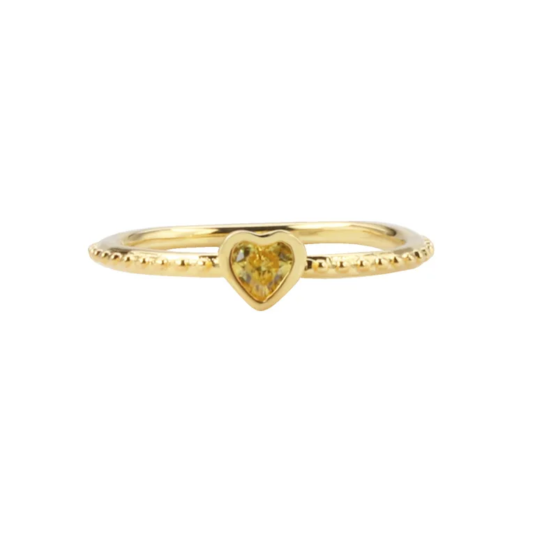 

Original 925 Sterling Silver Pan Ring Shiny Heart Gold With Crystal Pan Ring For Women Wedding Party Gift Fashion Jewelry