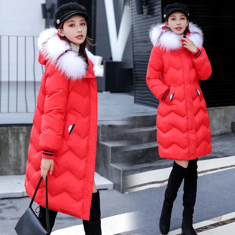 

2018 Winter Hbljr9809-1 with Fur Collar Women's Fashion Hooded Cotton-padded Clothes