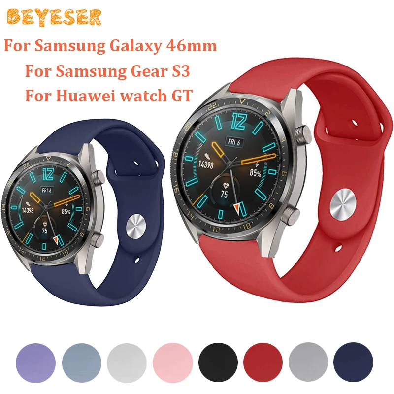 

22mm Silicone For huawei watch GT watch straps Replacement For Samsung Galaxy 46mm/gear S3 watches band belt wristband Bracelet