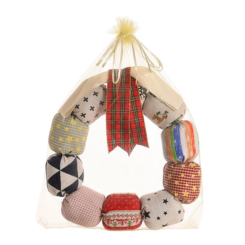 Artificial Christmas Fabric Art Wreath Cloth Garland Ornament For Front Door Wall Window Farmhouse Home Decoration | Дом и сад