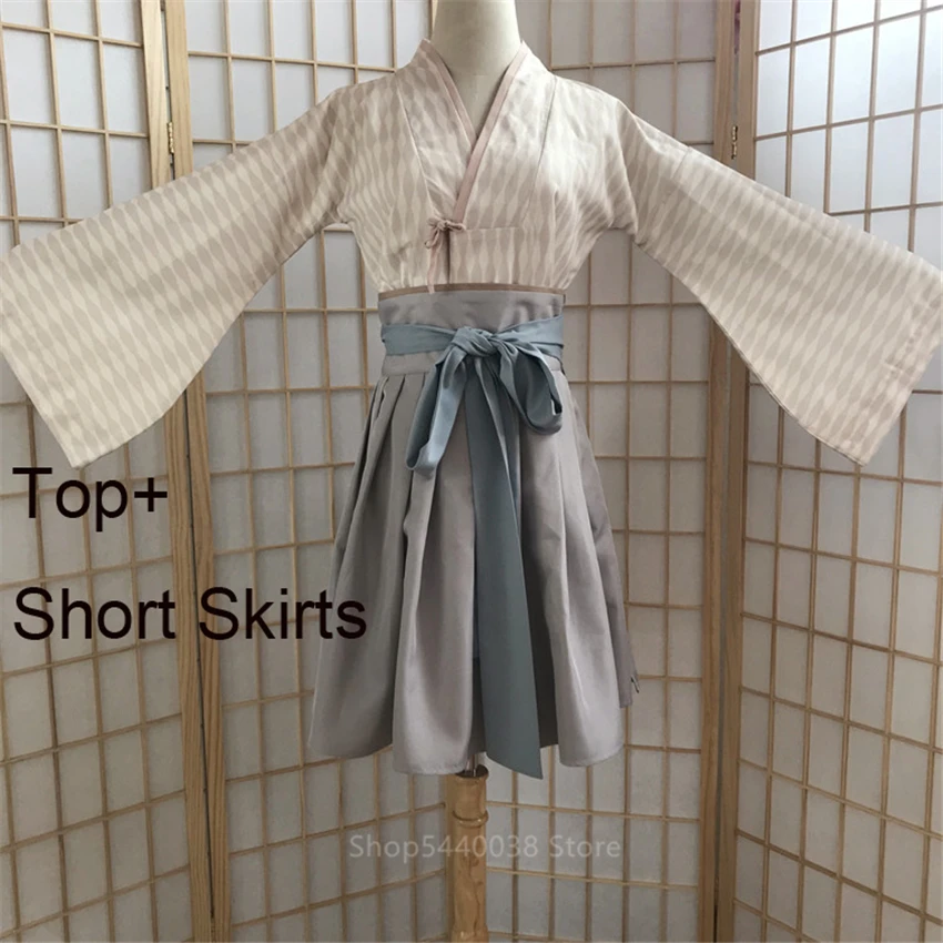 Традиционный костюм в японском стиле каваи для девочек, однотонное платье-кимоно хаори для женщин, винтажное вечернее платье для костюмированной вечеринки, нарядное платье юката