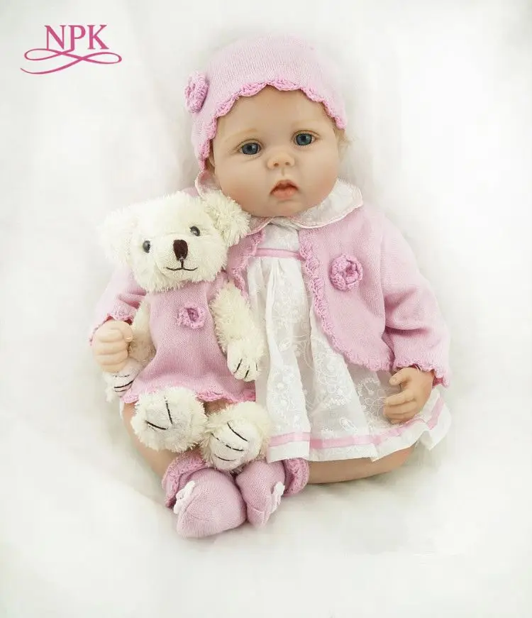 

NPK 55CM Soft Silicone Newborn Baby Reborn Doll Babies Dolls 22inch Lifelike Real Bebes Doll for Children Birthday Gift Dolls