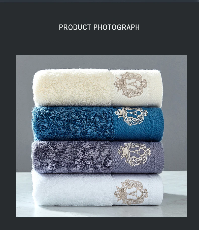 New 3 pcs Cotton Bath Towels for Adults 70x140cm 34x74 Bathroom Super Absorbent 