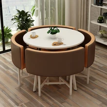 Table basse de réception, ensemble de 4 chaises, meuble de salon, Table de cuisine