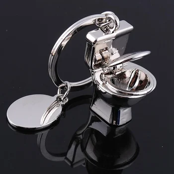 

1Pcs Creative Metal Cute Toilet Key Chain Novelty Classic Key Rings Bathroom Accessories Keychains Gift