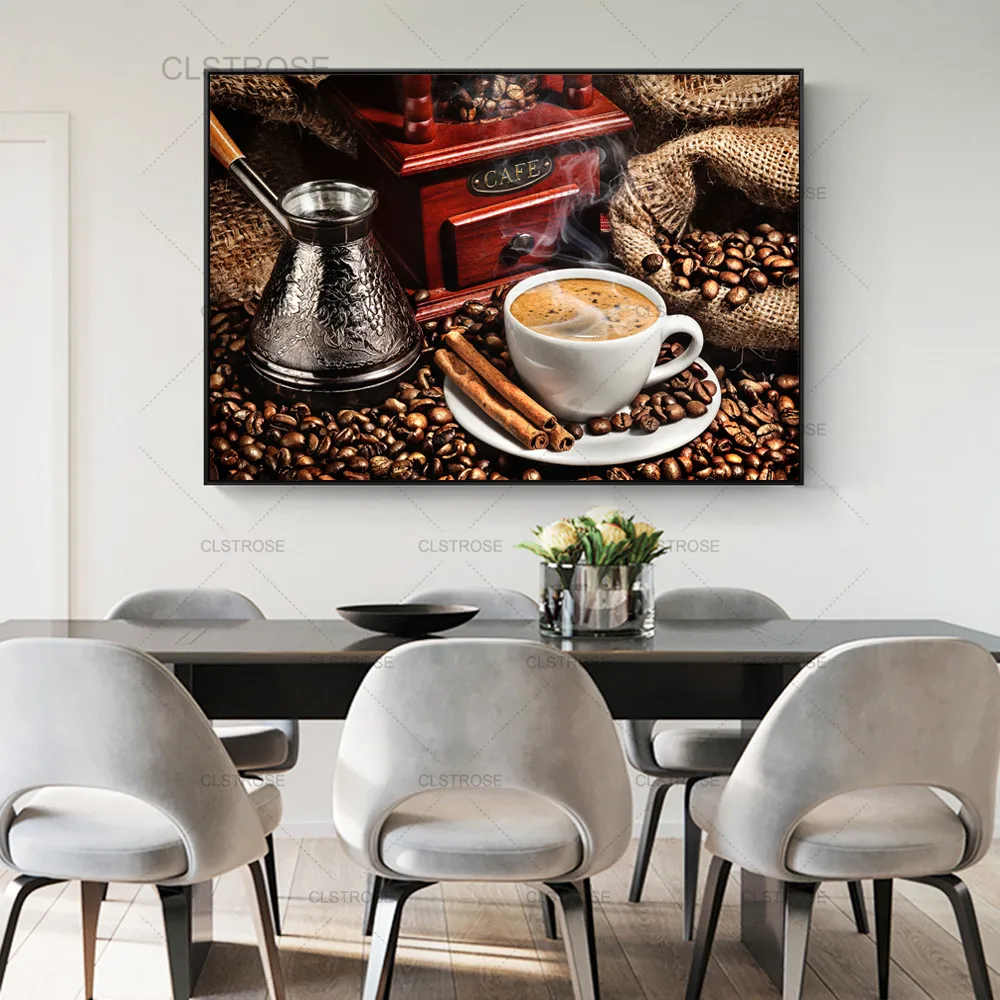 Modern Coffee Theme Wall Art Canvas Prints Posters And Beans Paintings Pictures For Living Room Cuadro | Дом и сад