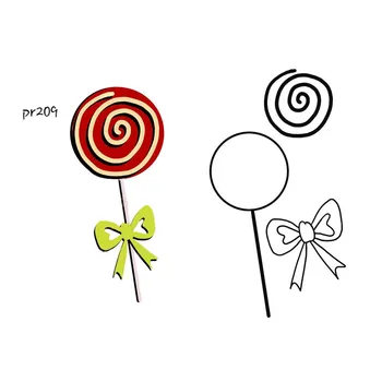 

YaMinSanNiO Lollipop Candy Bow Metal Cutting Dies for Scrapbooking Making Cards Photo Album Decorative Embossing Crafts Stencils