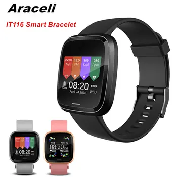 

IT116 Smart Bracelet IP67 Waterproof Heart Rate Blood Pressure Monitoring Weather Information Smart Band IT116 Smart Bracelet