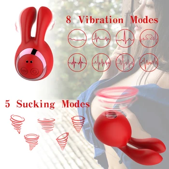 Mini Sucking Rabbit Vibrator 2 in 1 Vibration & Suction Clit Nipples Stimulator Sex Toys for Women Clitoral Massage Erotic Goods 2